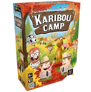 Karibou Camp bordspel doos met geïllustreerde bosfiguren
